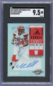 2018 Panini Contenders Optic #113 NICK CHUBB Rookie Ticket AUTO RC SGC 9.5 - Picture 1 of 2