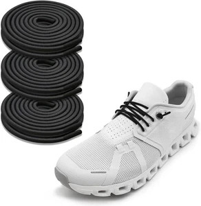 3 Pairs Elastic Shoelaces for ON Cloud 5 Running 26''/65cm, Black - Picture 1 of 5