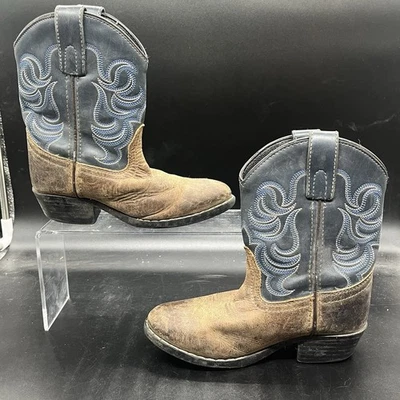 Botas de Vaquero Cody James Marrón Azul Cuero Juvenil Talla 12 D Estilo 41477C Foto 1 de 4