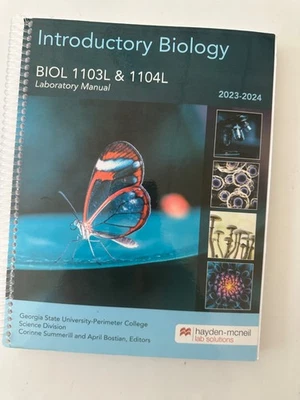 Introductory Biology BIOL 1103L & 1104L Laboratory Manual GA State U - Perimeter - Image 1 of 4