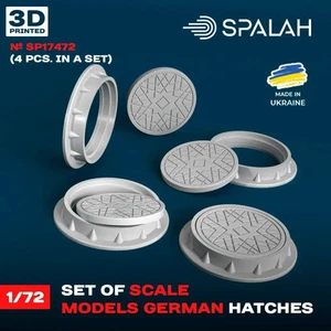 1:72 Models German Hatches (4 pcs) Scale Model Kit for Diorama Spalah SP17472 - Picture 1 of 1