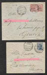 POSTA MILITARE 46 e ? WW1 "CENTESIMI DI CORONA " OCCUPAZIONE 1919 LOTTO di DUE - Foto 1 di 2