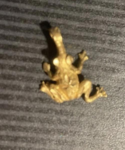 VINTAGE 14K GELBGOLD FROSCH KRÖTE DIAMANTSCHLIFF ANHÄNGER ~ NIEDLICH 2,1 Gramm 3/4" - Bild 1 von 11