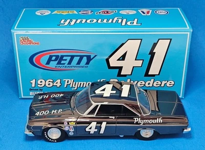 RARO CROMO NEGRO 1/24 LEE PETTY #41 1964 PLYMOUTH #8 DE SOLO 126 PRODUCIDOS Foto 1 de 4