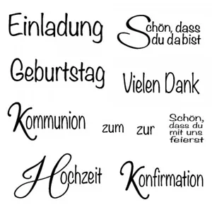 Rayher Clear Stamps "Anlass 1" Geburtstag Einladung Hochzeit Konfirmation Danke - Bild 1 von 1