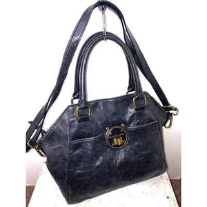 Elliott Lucca Satchel Black Leather Crossbody Purse Hobo - Picture 1 of 10