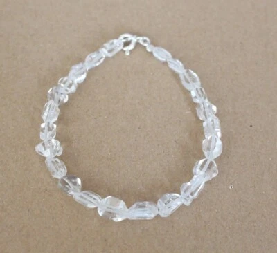 echte Herkimer Diamant Edelstein Armband,4 x 8  mm 20 cm,,Silber  ( ( US-29 *) - Bild 1 von 4