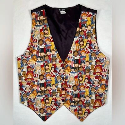 Chaleco Patriótico Niños DE COLECCIÓN EE. UU. Mujeres EE. UU. 1X 90S 4 de Julio Americana Teacher Foto 1 de 4