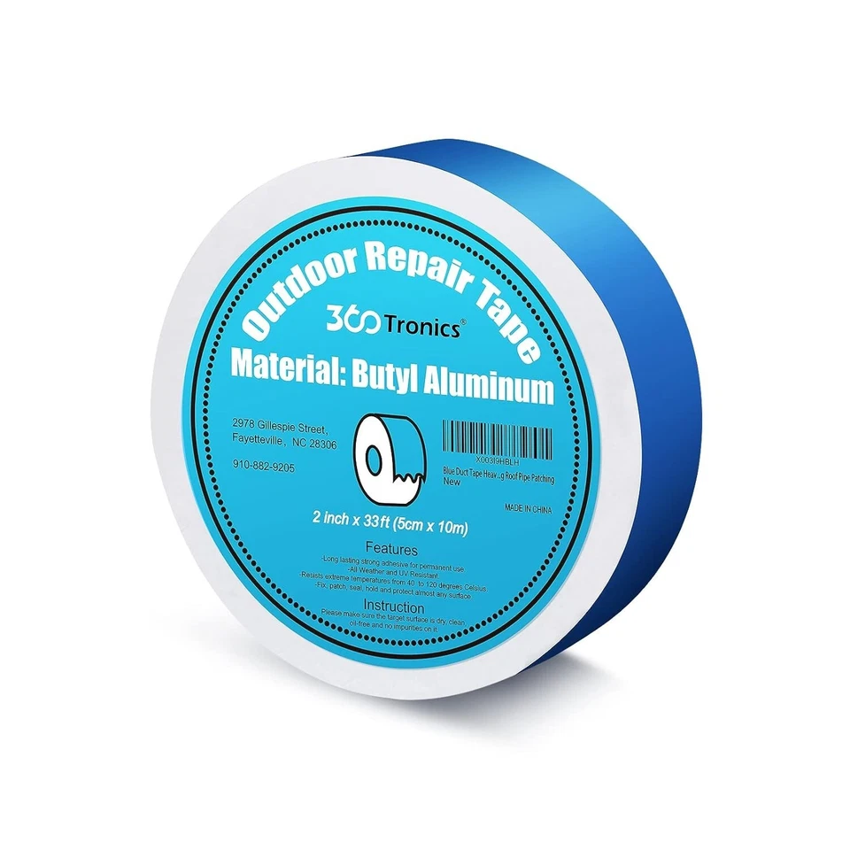 Blue Outdoor Repair Tape, 2in x 33ft per Roll, HVAC, RV, Pool Covers Repair - Image 1 of 4