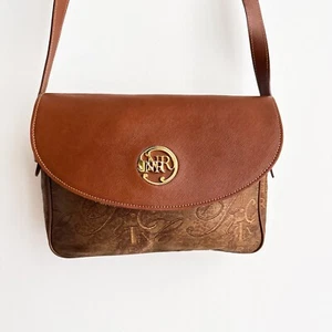 Vintage Nina Ricci Logo Spellout Coated Canvas Leather Trim Camera Bag - Picture 1 of 14