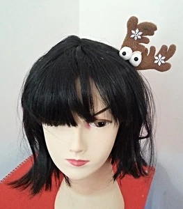 Xmas Christmas Antler Reindeer Hair Clip - Picture 1 of 2