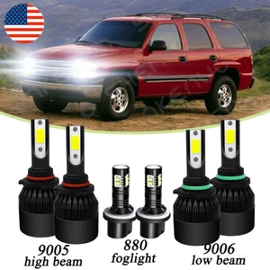 LED Headlights + Fog Lights Kit For Silverado 1999-2002 Tahoe 2001-2006 C9 - Picture 1 of 12