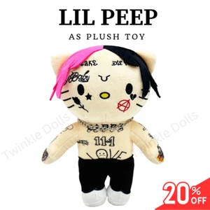 Hello Kitty As LIL PEEP Plush Doll Anime Soft Stuffed Figure Plush Toy Gift 26cm - Picture 1 of 5