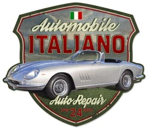 AUTOMOBILE ITALIANO AMERICAN BEAUTIES 30" HEAVY DUTY USA METAL HOME DECOR SIGN - Picture 1 of 1