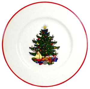 American Christmas Tree Salad Plate Cuthbertson China Porcelain Vintage NICE - Picture 1 of 4