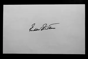 Eddie Fisher Cardinals Orioles Signed Autographed 3x5 Index Card - Picture 1 of 2