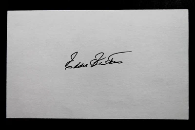 Eddie Fisher Cardinals Orioles Signed Autographed 3x5 Index Card - Image 1 of 2