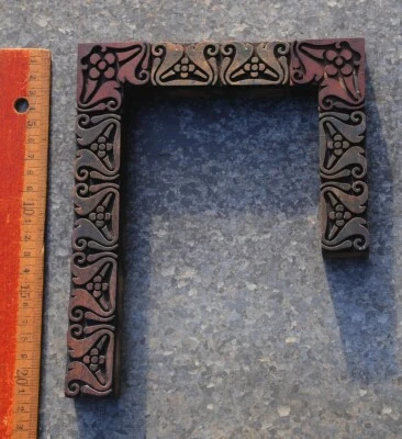 letterpress border wooden printing blocks ornaments Art Nouveau wood frame old " - Image 1 of 4