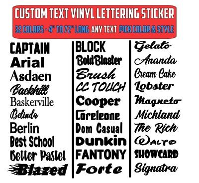 Custom Text Vinyl Lettering Sticker Decal Per...