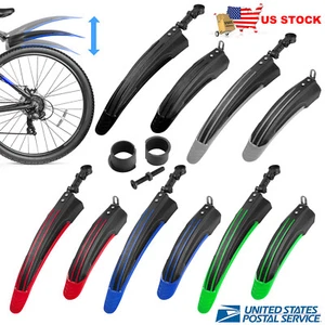 Adjustable Fender Bicycle Bike Cycling Front/Rear Mud Guards Mudguard Fender Set - Picture 1 of 18