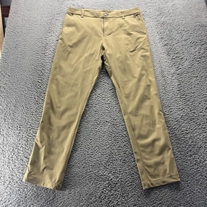 Lululemon ABC Chino Pants Mens 34x32 Beige Polyester Stretch Slim Fit - Picture 1 of 9