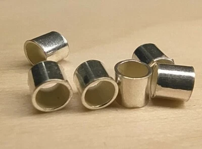 Quetschperlen aus 925er Silber. Abstandshalter VerbinderSpacer. 3x3mm. 10 Stück - Bild 1 von 2