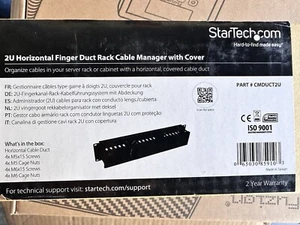 StarTech.com Horizontal 2U Server Rack Cable Management Finger Duct w/ Cover ... - Picture 1 of 2