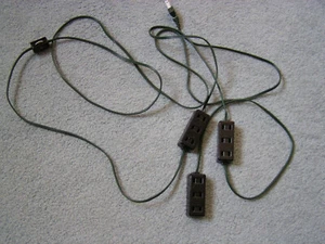 VINTAGEIndoor Christmas 12' ExtensionCordGreen DeadEnd Stringer 3Boxes 9Outlets  - Picture 1 of 3