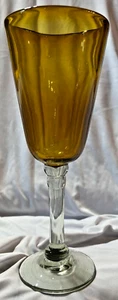 "Vaso de vino pesado hecho a mano ámbar gloria 9"" de alto X 3,5" - Imagen 1 de 6