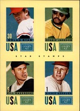 2014 Panini Golden Age Star Stamps #11 Nolan Ryan/Reggie Jackson/Bill Mazeroski