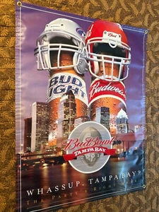 2001 Tampa Bay "Bud Bowl" (Whassup) Vinyl Banner - Preowned - Picture 1 of 2
