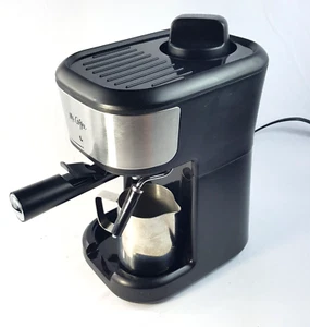 Mr. Coffee 8 floz Steam Espresso Maker Brewing Frothing Wand Black Pitcher 8-Cup - Picture 1 of 4
