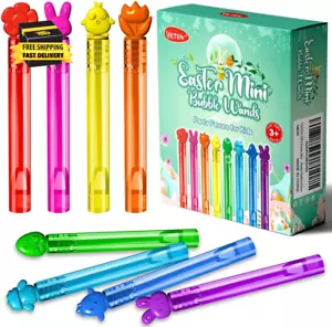 32Pcs Easter Mini Bubble Wands Assortment 8 Colors 8 Styles Easter Bubble Party - Picture 1 of 7