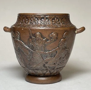 Vintage Panellinios Agora Athens Trojan Battle Grecian Urn 4" - Picture 1 of 13