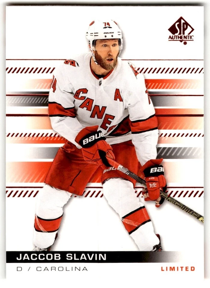 2019-20 SP Authentic Limited Red Jaccob Slavin #80 Carolina Hurricanes - Image 1 of 2