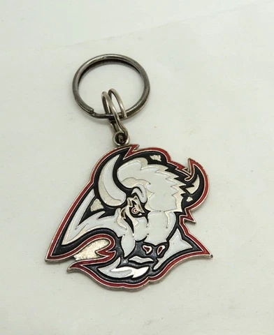 Vintage Buffalo Sabres Metal Keychain Black Red White Buffalo NHL Hockey Rare Cover
