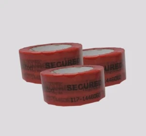3 Roll Tamper Evident Tape Tapezon Secured Red Tape I17-1446062 If Open Appears. - Picture 1 of 10