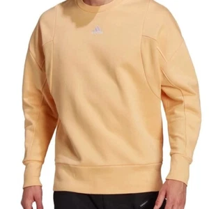Adidas Internal Studio Lounge Pullover Crew Sweatshirt XS Pulse Amber HI0769 - Picture 1 of 7