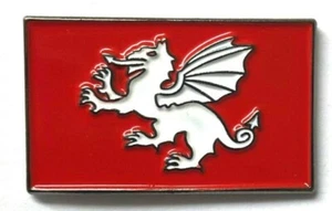 Insignia alfiler de dragón blanco anglosajón de Inglaterra - Hecho en Inglaterra - Imagen 1 de 4