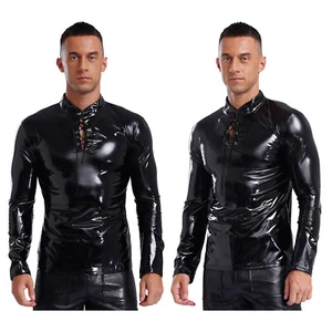 Giubbotto uomo cosplay giacca party top elegante biker cappotto clubwear gilet sexy - Foto 1 di 20