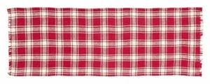 Table Runner 36 inch Barn Red & Cream Check Cotton Burlap Primitive Decor - Picture 1 of 3
