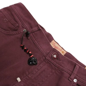 Mason's NWT 5 Pocket Jean Cut Pants Size 48 32 US In Burgundy Cotton Blend - Picture 1 of 17