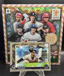 2025 Topps Holiday EZEQUIEL TOVAR H145 Silver Glitter Border Colorado Rockies - Picture 1 of 2