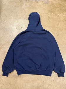 Vtg Russell Athletic Blank Hoodie Sweatshirt Pullover Mens Sz XL Blue Made USA - Picture 1 of 8
