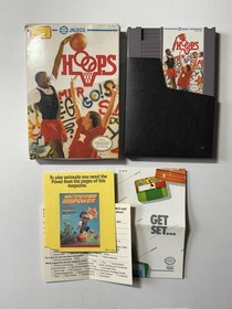 Hoops Game Nintendo NES with Box and Jaleco Brochure Retro Video Games Untested