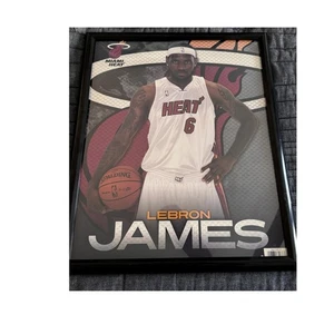 Vintage gerahmtes LeBron James NBA Miami Heat Poster #6 Dwayne Wade 21" x 17" - Bild 1 von 8
