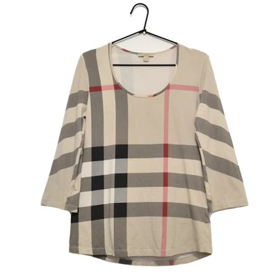 Top Burberry Brit Nova Check para mujer manga 3/4 talla M hecho en Portugal Foto 1 de 4