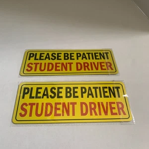 Please Be Patient 3 Pcs Lot Of 2 Car Bumper Sticker Decal Student Driver Magnet - Picture 1 of 5