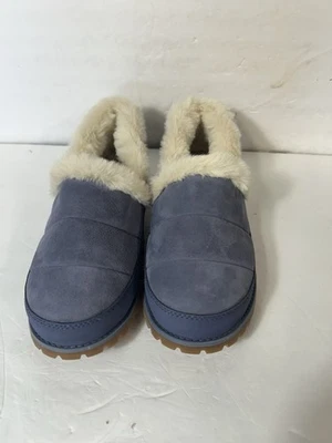 Timberland Joslin Blue Suede Fur Slip On Slippers A2KTT WOMENS SIZE 7.5 - Image 1 of 4