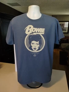 David Bowie Vintage Long Beach Sunnyside Cementery Blue/ White T shirt Large.  - Picture 1 of 6